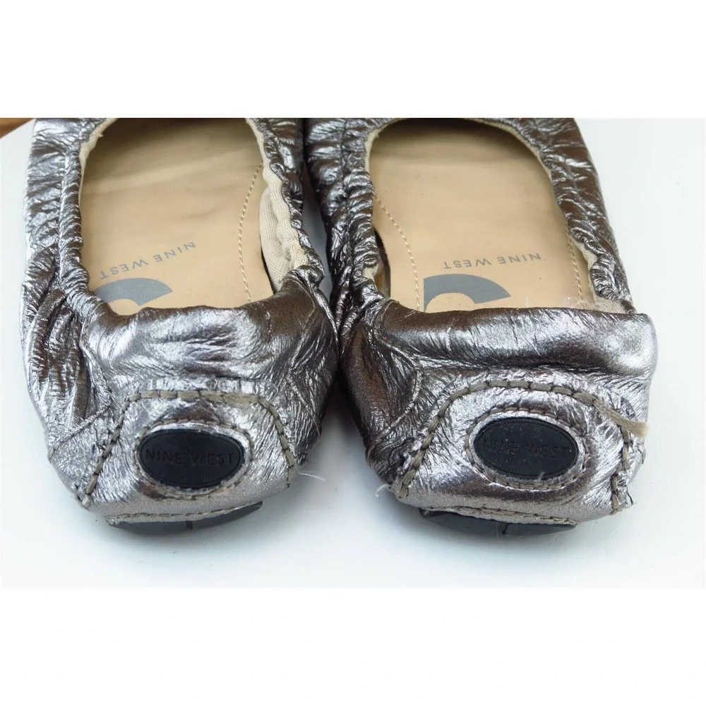 Nine West Youth Girls Shoes Size 3.5 M Silver Ballet‎ Synthetic
